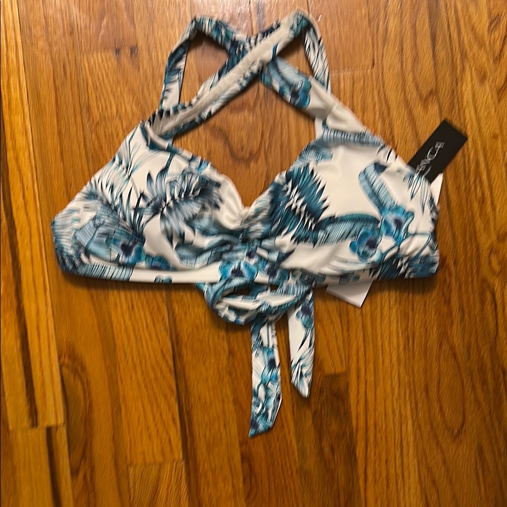 La Blanca Blue Bikini top halter style